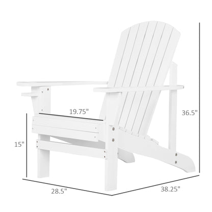 Chaise Adirondack classique Muskoka avec porte-gobelet, blanc