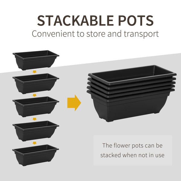 Jardinière surélevée à 5 niveaux avec 5 bacs à plantes, noire
