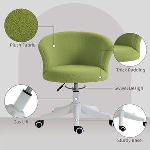 Soft armless office chair with adjustable height, light green