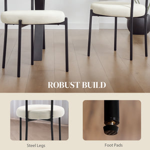 Lot de 4 chaises de cuisine modernes avec revêtement en velours côtelé beige