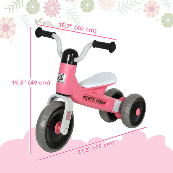 Vélo d'équilibre pour tout-petits de 12 à 36 mois rose