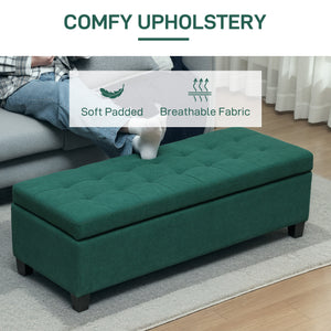 Banc d'entrée rectangulaire capitonné, vert foncé