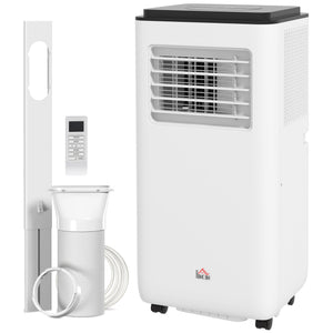 Climatiseur mobile de 10 000 BTU, 440 pi² (41 m²), déshumidificateur, ventilateur, mode veille automatique, minuterie 24 h marche/arrêt, kit fenêtre, blanc