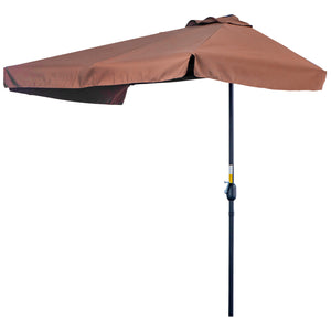 Parasol demi-rond de 7,5 pieds, café
