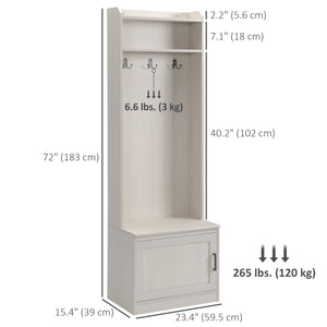 Meuble d'entrée moderne avec banc de rangement pour chaussures, blanc
