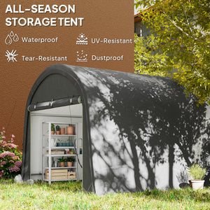 Sturdy and waterproof garden shed, light grey