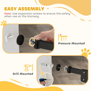 Barrière pour animaux de compagnie avec porte, noire