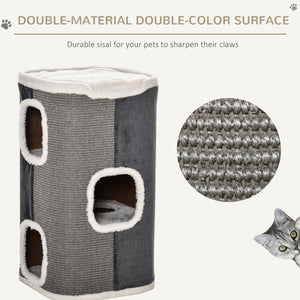 Maison pour chat à 4 étages avec surface à griffe et coussin amovible