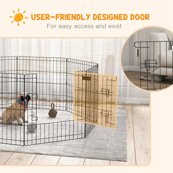 8-Panel Foldable Metal Playpen