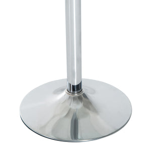 Table de salle à manger ronde avec plateau en verre trempé, piètement en métal galvanisé, argent