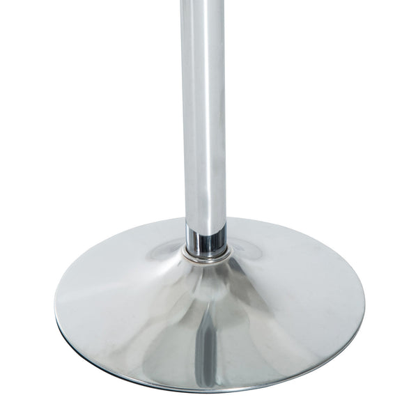 Table de salle à manger ronde avec plateau en verre trempé, piètement en métal galvanisé, argent