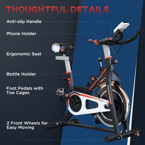 Upright Exercise Bike with LCD Display and Adjustable Resistance, Black