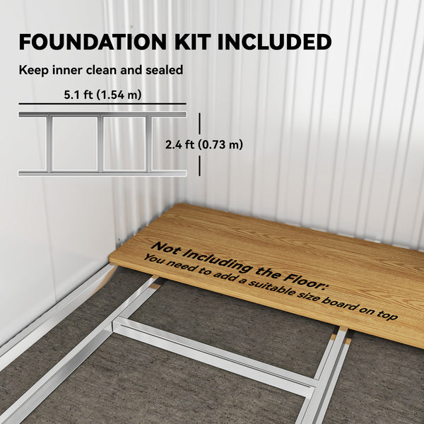 Abri de jardin en métal galvanisé avec kit de fondation, vert