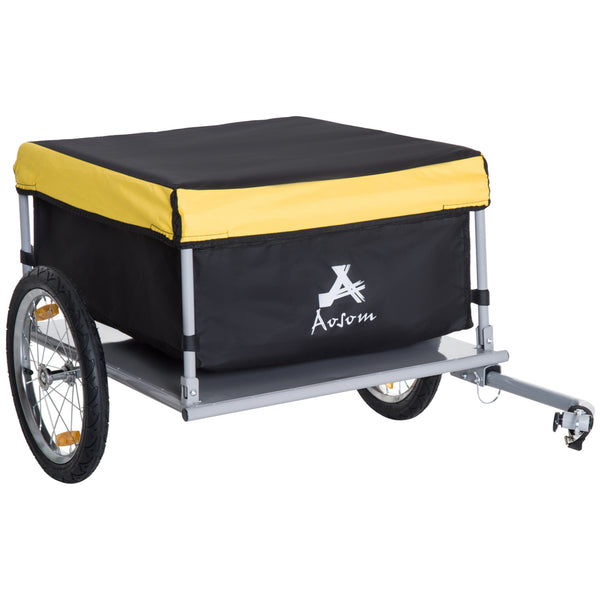 Folding bicycle trailer, yellow and black