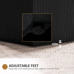 Table d'appoint hexagonale avec 4 pieds réglables, noire