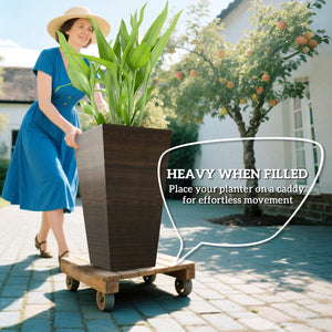 Ensemble de 3 jardinières hautes, marron