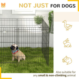 Foldable metal playpen with 8 panels