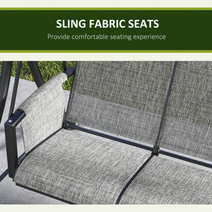 Balancelle pour 3 personnes avec auvent réglable, gris chiné