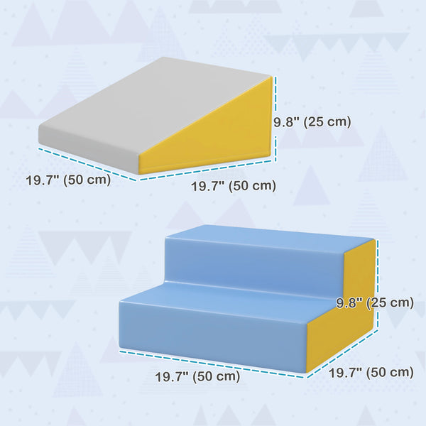 Ensemble de jeux souples 2 pièces pour grimper et ramper, bleu
