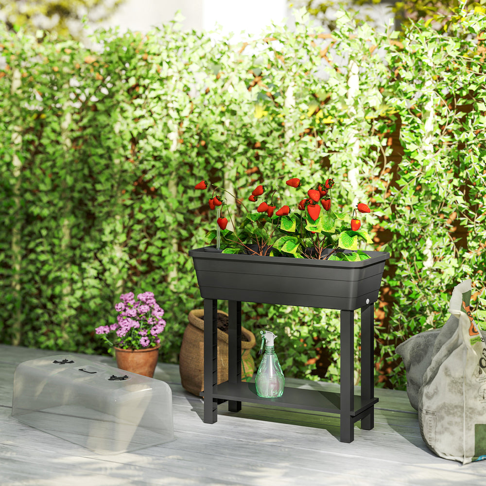 Jardinière surélevée à arrosage automatique avec couvercle transparent et ventilation