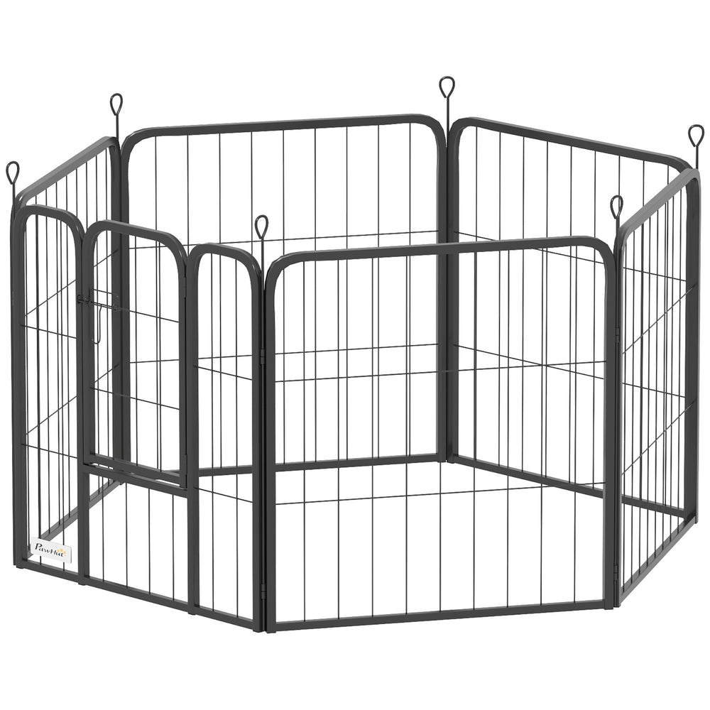 Heavy-Duty 6-Panel Dog Playpen with Gate and Strap