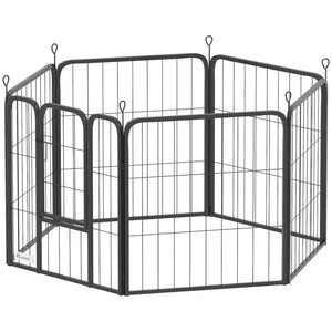 Heavy-Duty 6-Panel Dog Playpen with Gate and Strap
