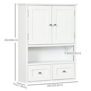 Armoire murale de salle de bain avec étagère, blanc