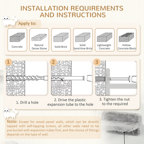 Étagères murales pour chat avec griffoir, échelle et panier
