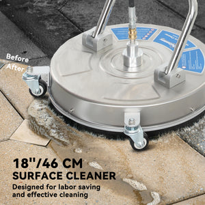 Nettoyeur de surfaces à haute pression 18" avec 4 roues