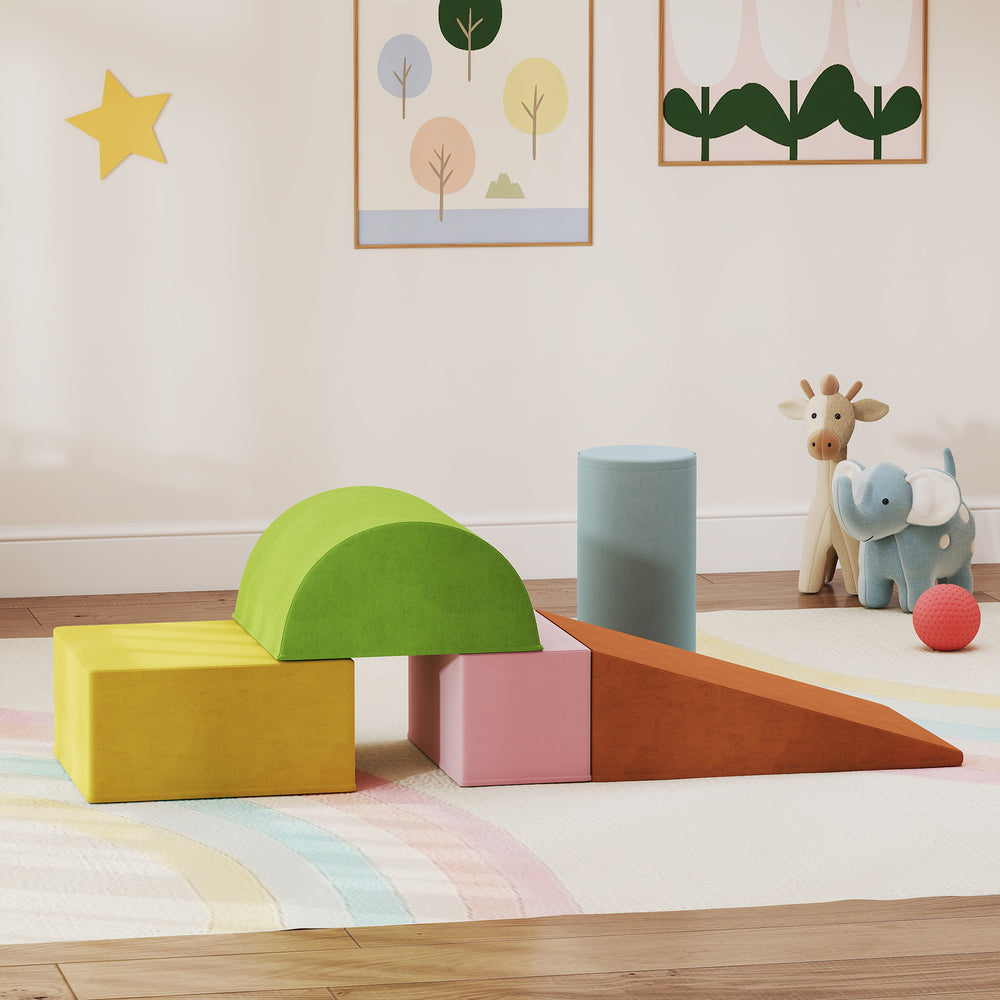 Jouets d'escalade avec housse amovible pour ramper et glisser, orange/vert