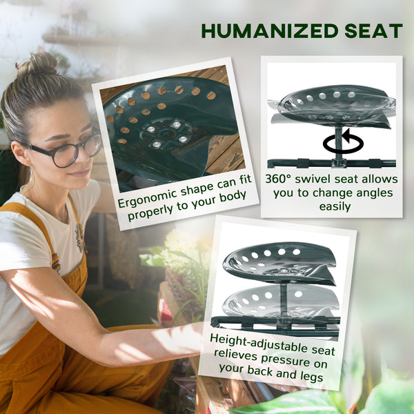 Chariot de jardin avec siège sur roues