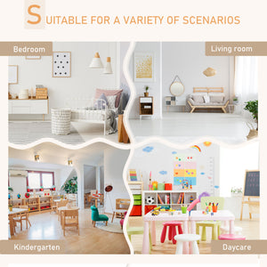 Wooden table and 2 chairs set for children from 1 to 4 years old, white