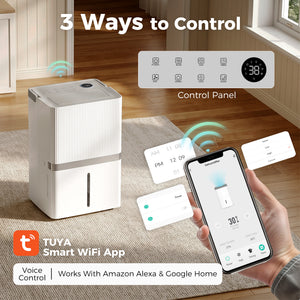 Déshumidificateur Wi-Fi 47 L/jour, jusqu’à 5 200 pi²