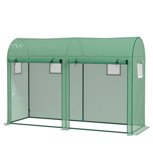 Green garden greenhouse with 2 doors and 4 windows
