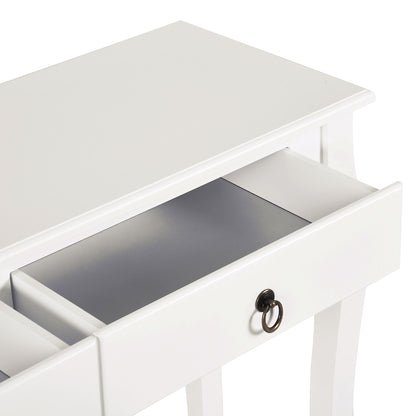 Console d'entrée moderne avec 2 tiroirs et étagère inférieure, pour salon, couloir, blanc ivoire