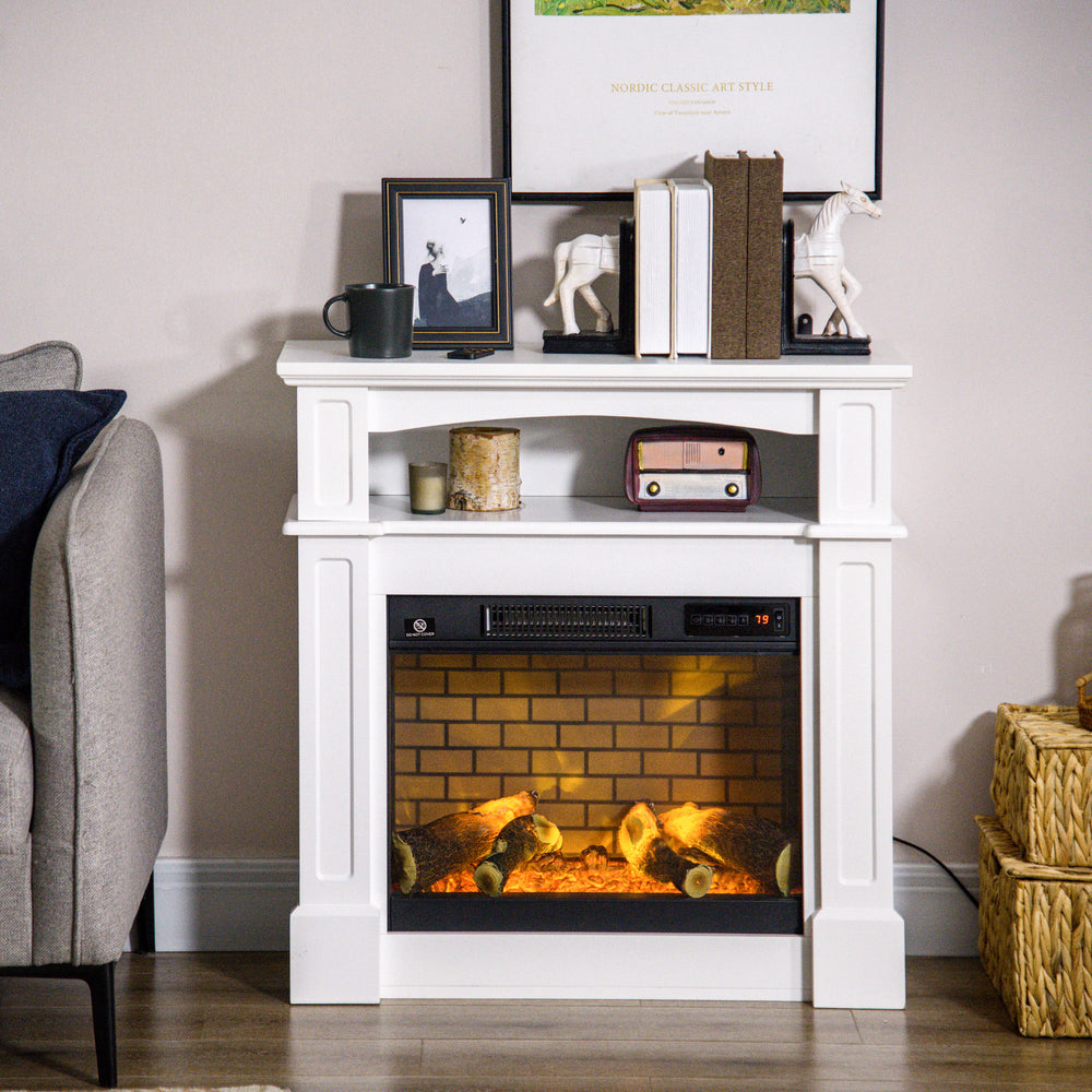 Cheminée électrique avec manteau blanc de 700 W/1 400 W
