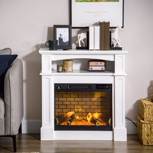 Cheminée électrique avec manteau blanc de 700 W/1 400 W