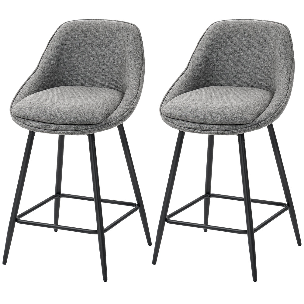 Set of 2 bar stools, dark grey