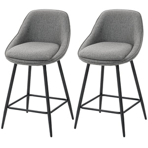 Set of 2 bar stools, dark grey