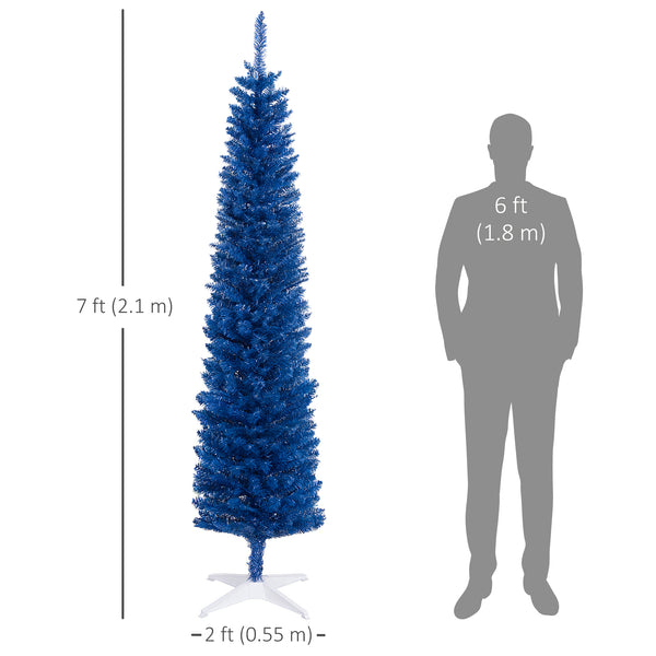 Sapin de Noël artificiel bleu foncé de 7 pieds