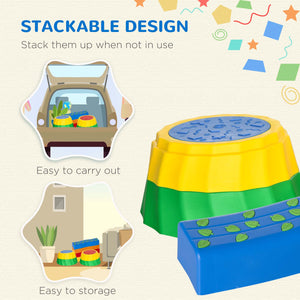 Poutre d'équilibre 8 pièces pour enfants avec surface et fond antidérapants