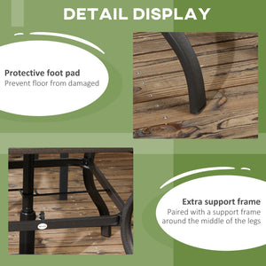 Table de jardin carrée avec trou pour parasol, marron