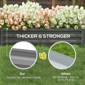 Galvanized raised planter, light grey