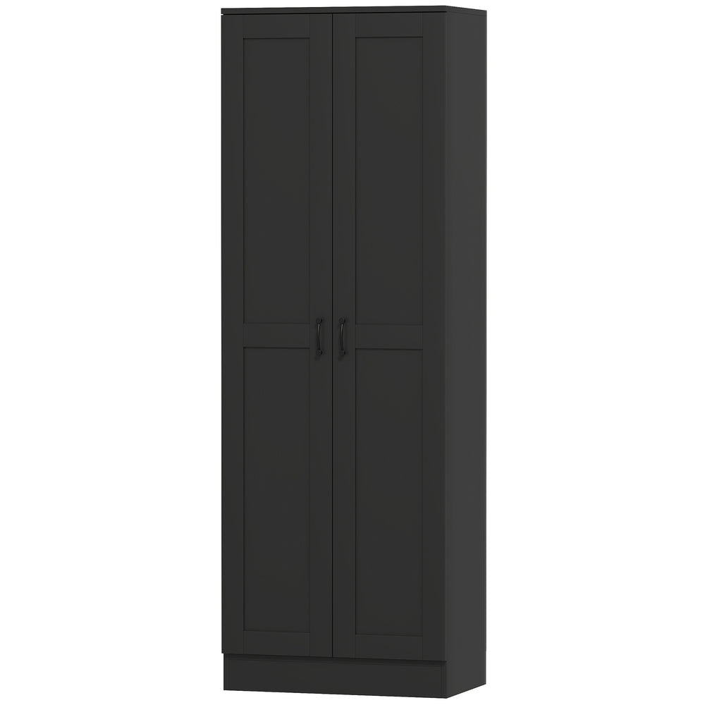 Armoire de rangement haute avec étagères réglables, noir