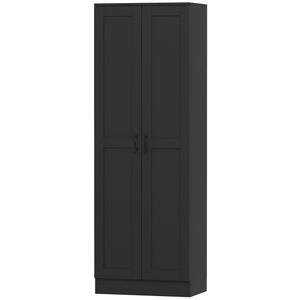 Armoire de rangement haute avec étagères réglables, noir