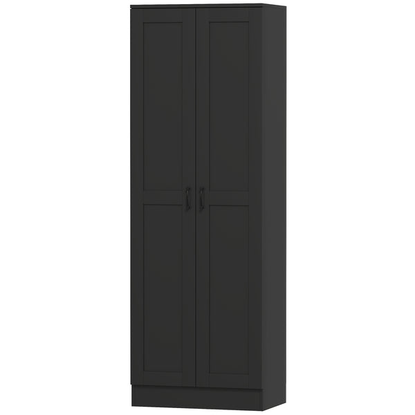Armoire de rangement haute avec étagères réglables, noir