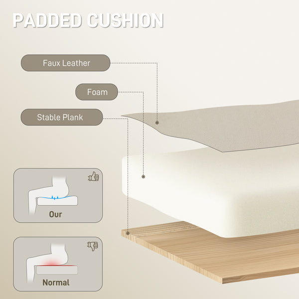 Ergonomic leather office chair with footrest, swivel and tilt, beige