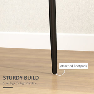 Set of 4 modern chairs with high padded backrest and metal legs, black