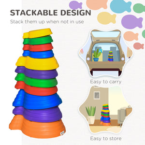 Lot de 11 pierres d'équilibre pour enfants antidérapant style poisson