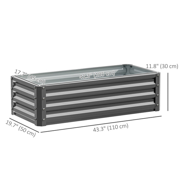 Jardinières surélevées galvanisées, lot de 2, pour fleurs et légumes, gris clair